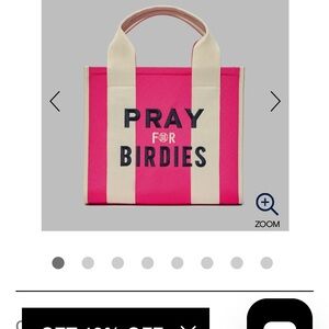 G/FORE Pink and Cream Canvas Tote Bag SRP $345